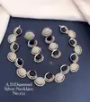 Silver And Rose Gold AD Diamond Necklace 4 Catalog
